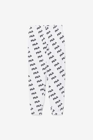 FILA Diagonal Logo Joggers White / Black,Womens Clothing | CA.DPXYVH465